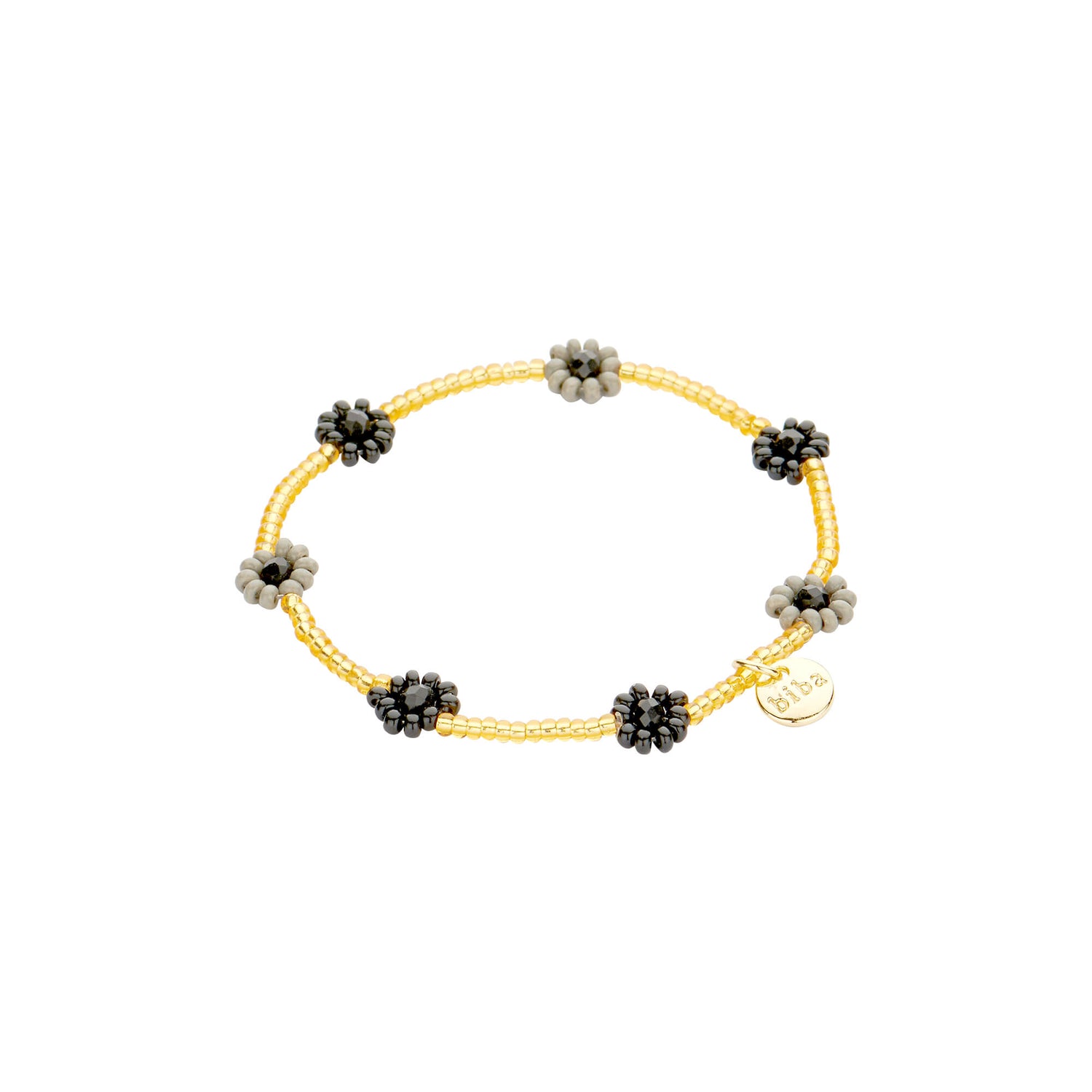 Armbandjes Biba bloemetjes zwart
