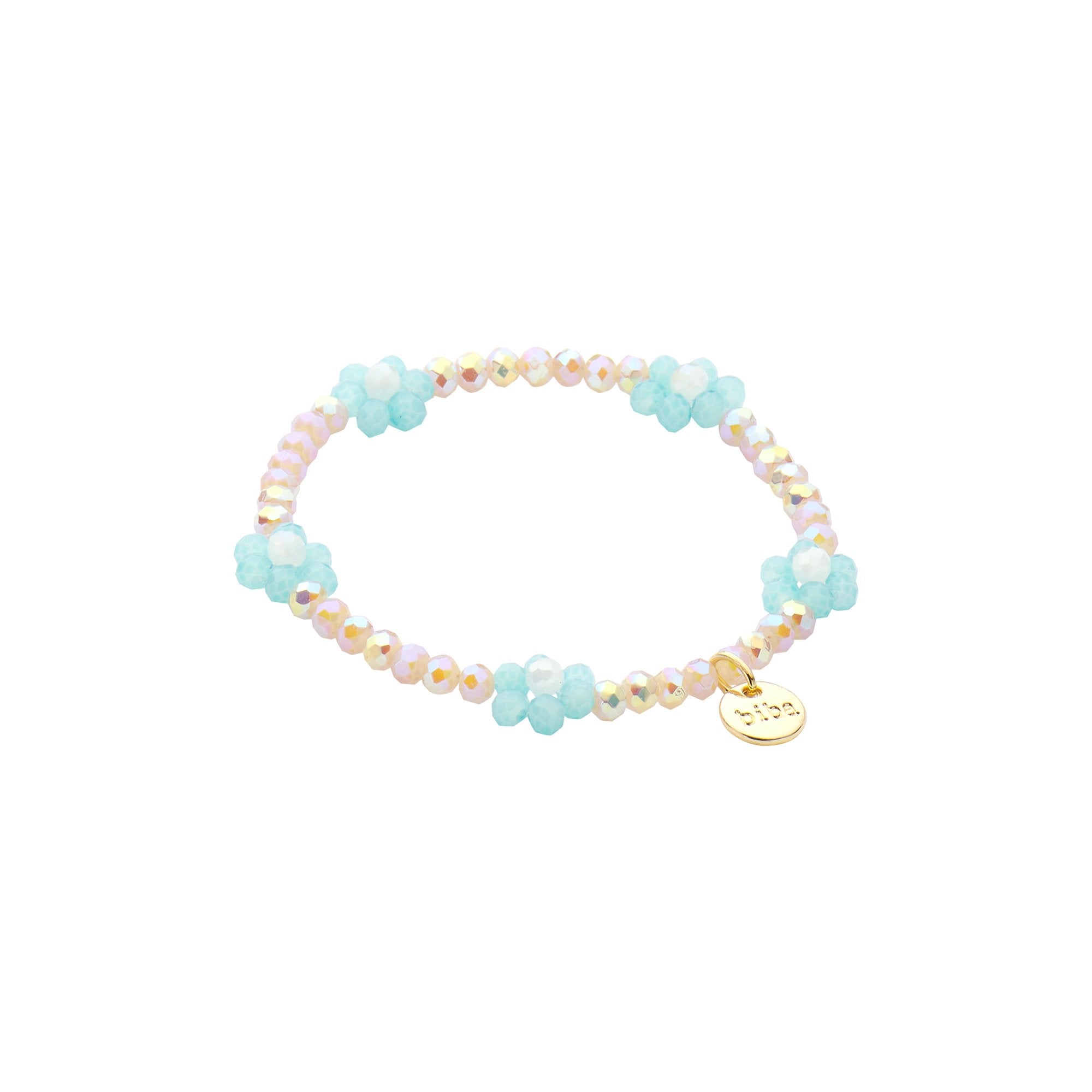 Armbandjes Biba kristal blauw bloemetjes