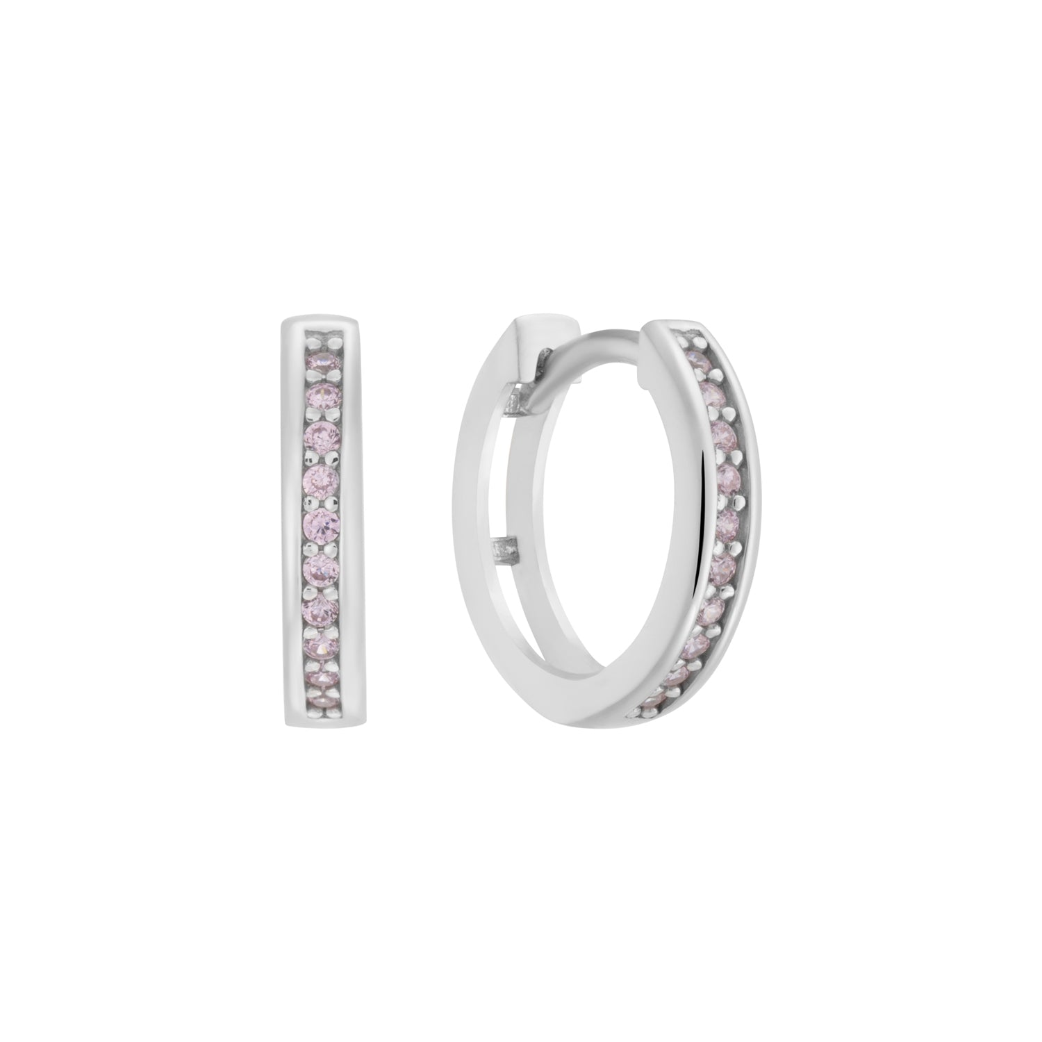 Pendientes infantiles de plata: Rosa claro (criollas)