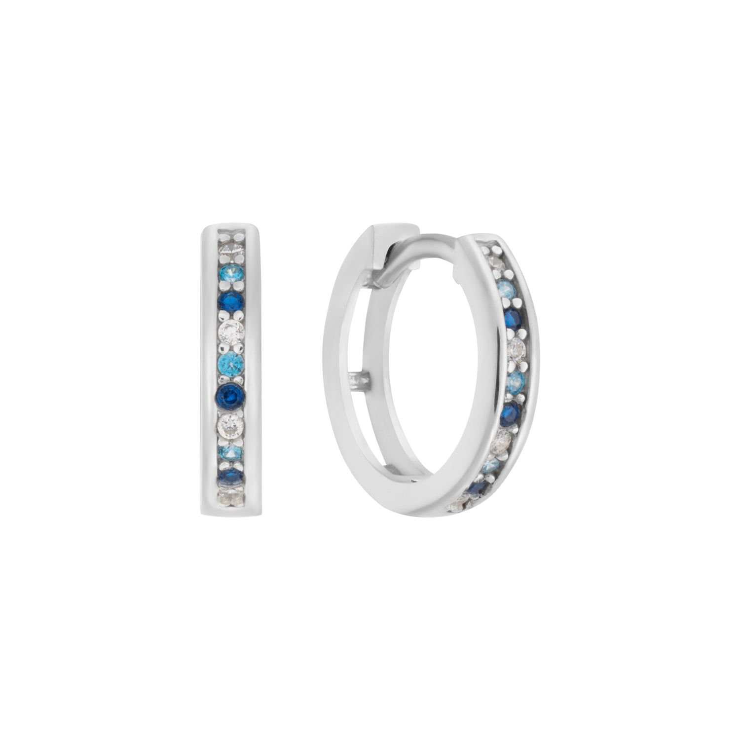 Pendientes infantiles de plata: Blanco/azul (criollos)