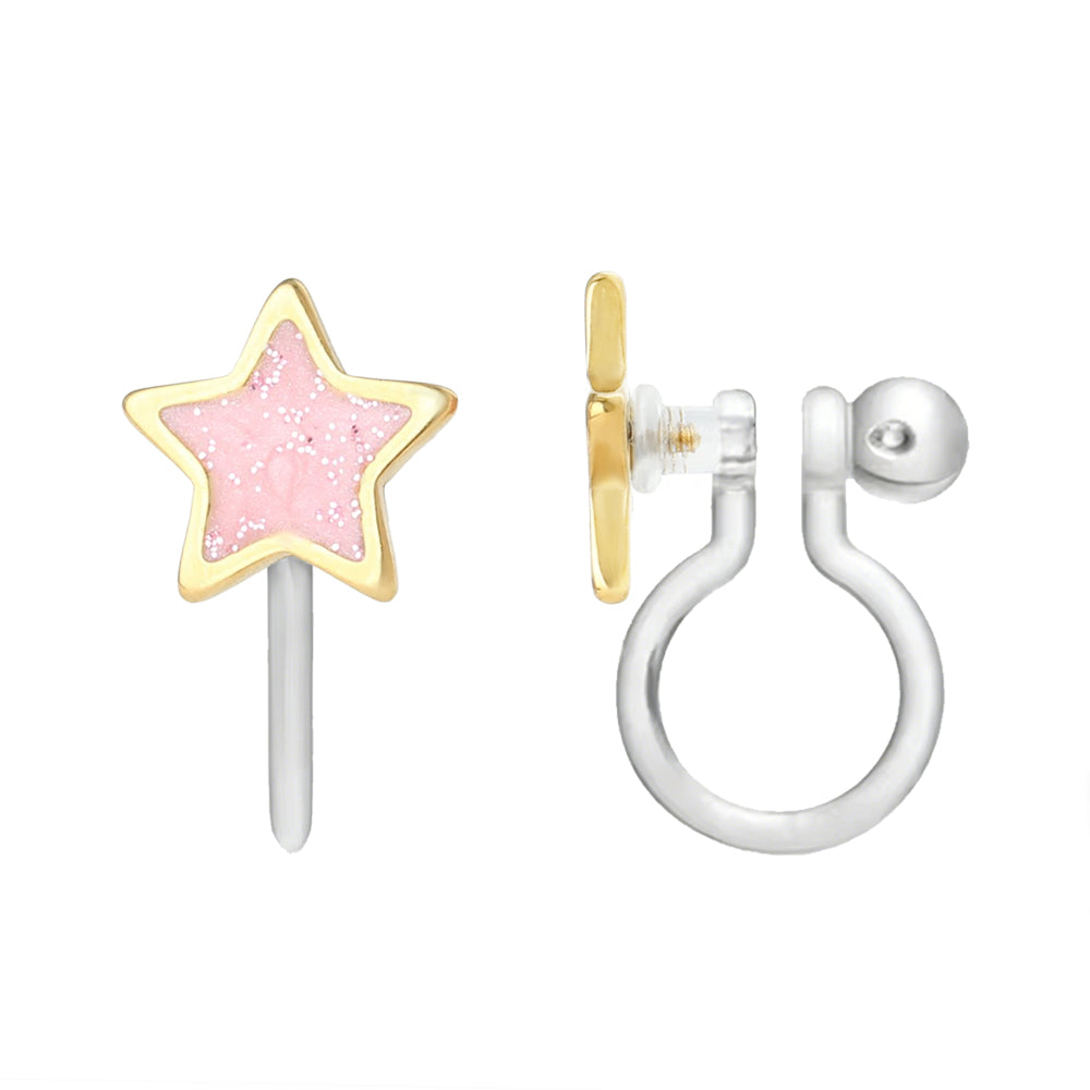 Ansteckbare Ohrringe: Sterne Roségold (anklippbar)