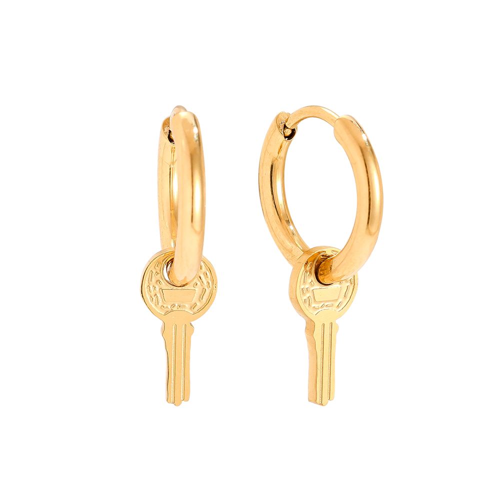 Chirurgisch stalen kinderoorbellen: Creolen sleutejes (goud)