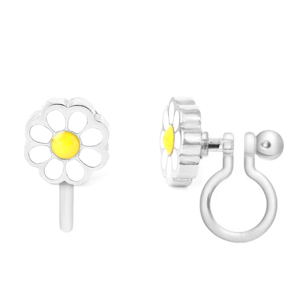 Ohrringe zum Anstecken: Gänseblümchen gelb (zum Anstecken)