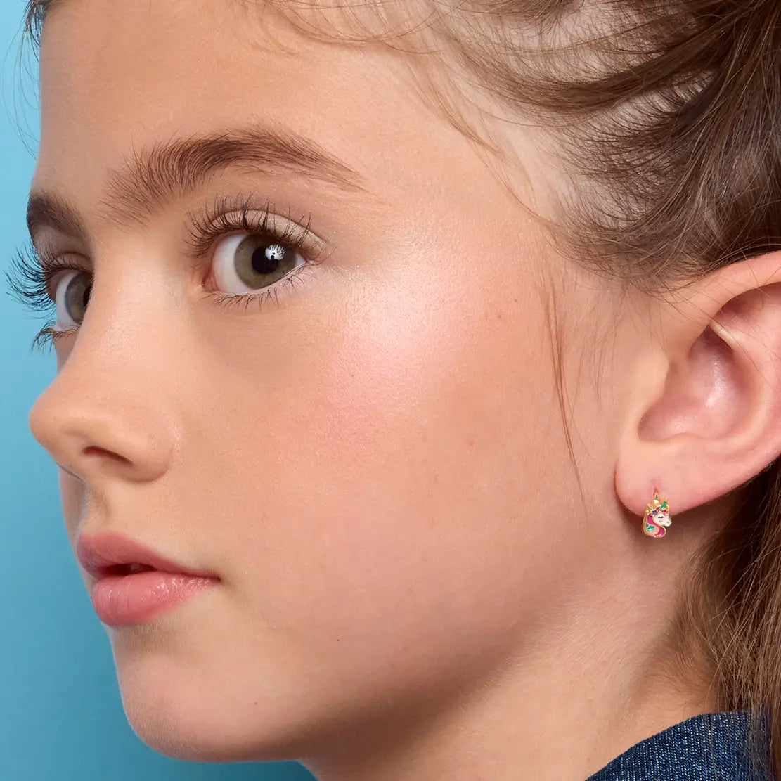 Hypoallergene kinderoorbellen: Eenhoorn creolen