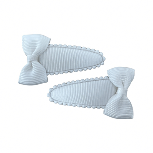 Épingles à cheveux : nœud papillon blanc (clic-clac 4,2 cm)