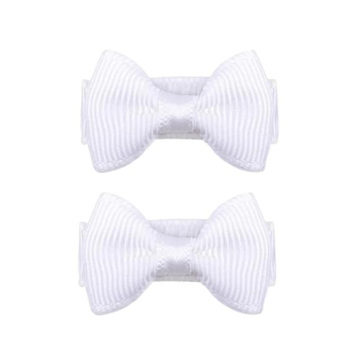 Haarspeldjes: Strikjes baby wit (klik klak 3cm)