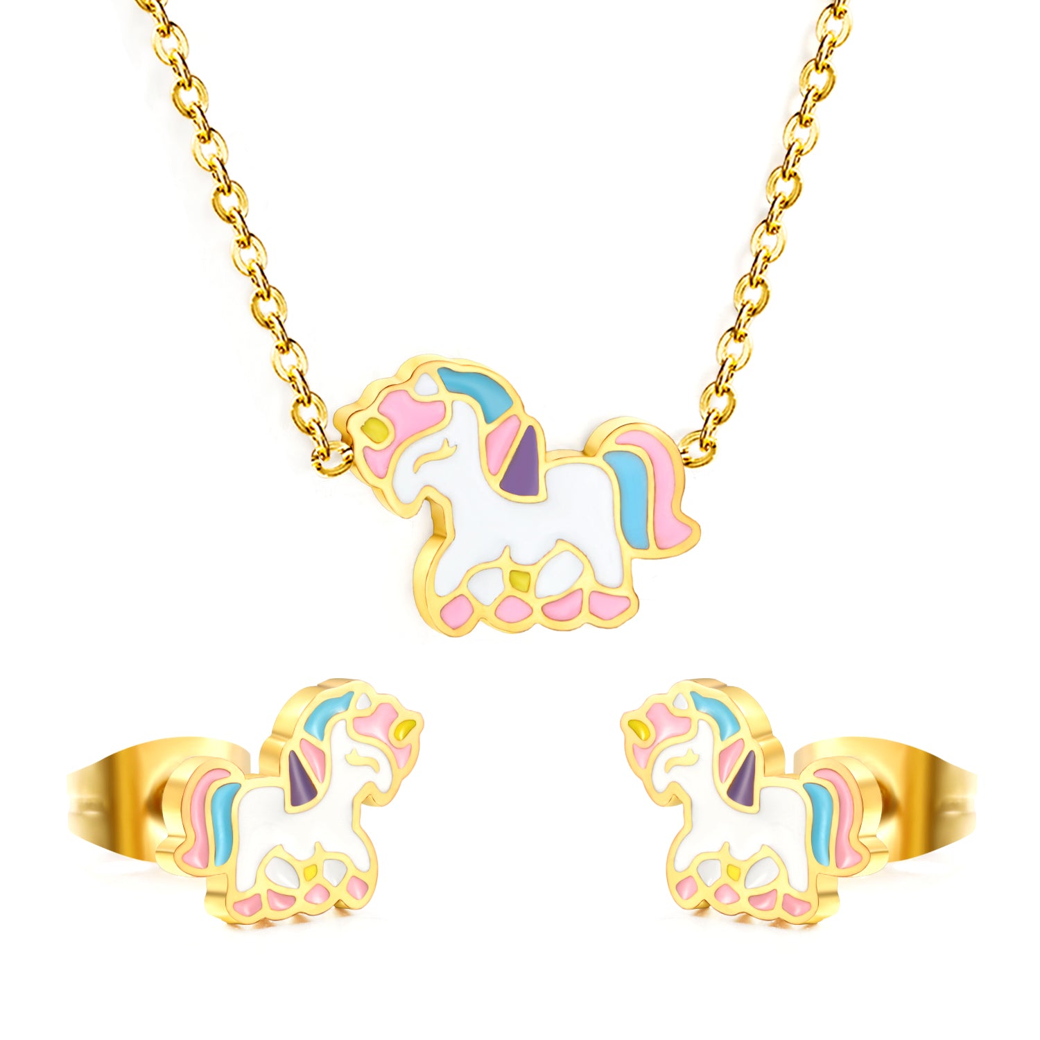Set en acier chirurgical : licorne mignonne