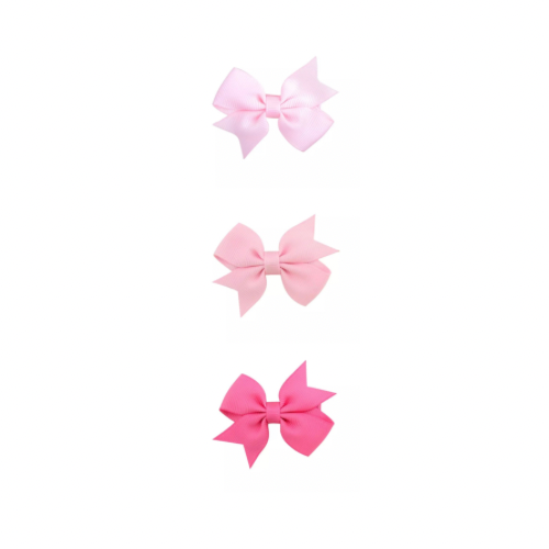 Épingles à cheveux : 3 nœuds roses