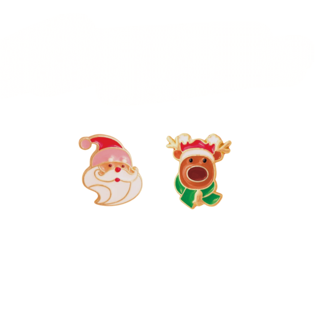 Hypoallergene Ohrringe für Kinder: Weihnachtsmann & Rentier
