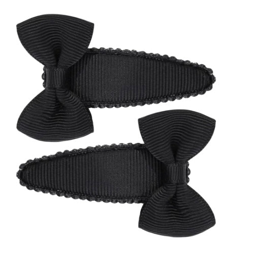 Épingles à cheveux : noires avec nœuds (clic-clac 5cm)