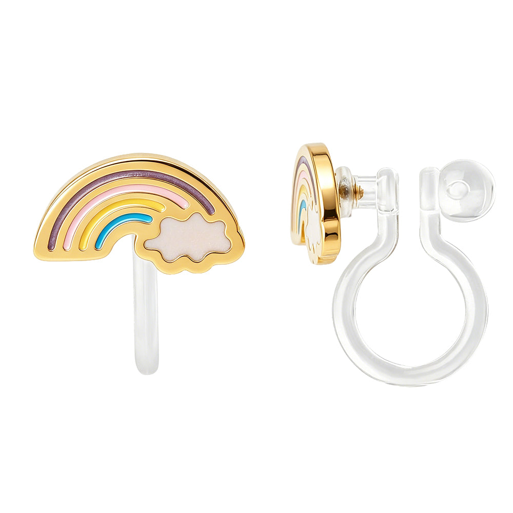 Clipoorbellen: Regenboogjes (clip-on) goud