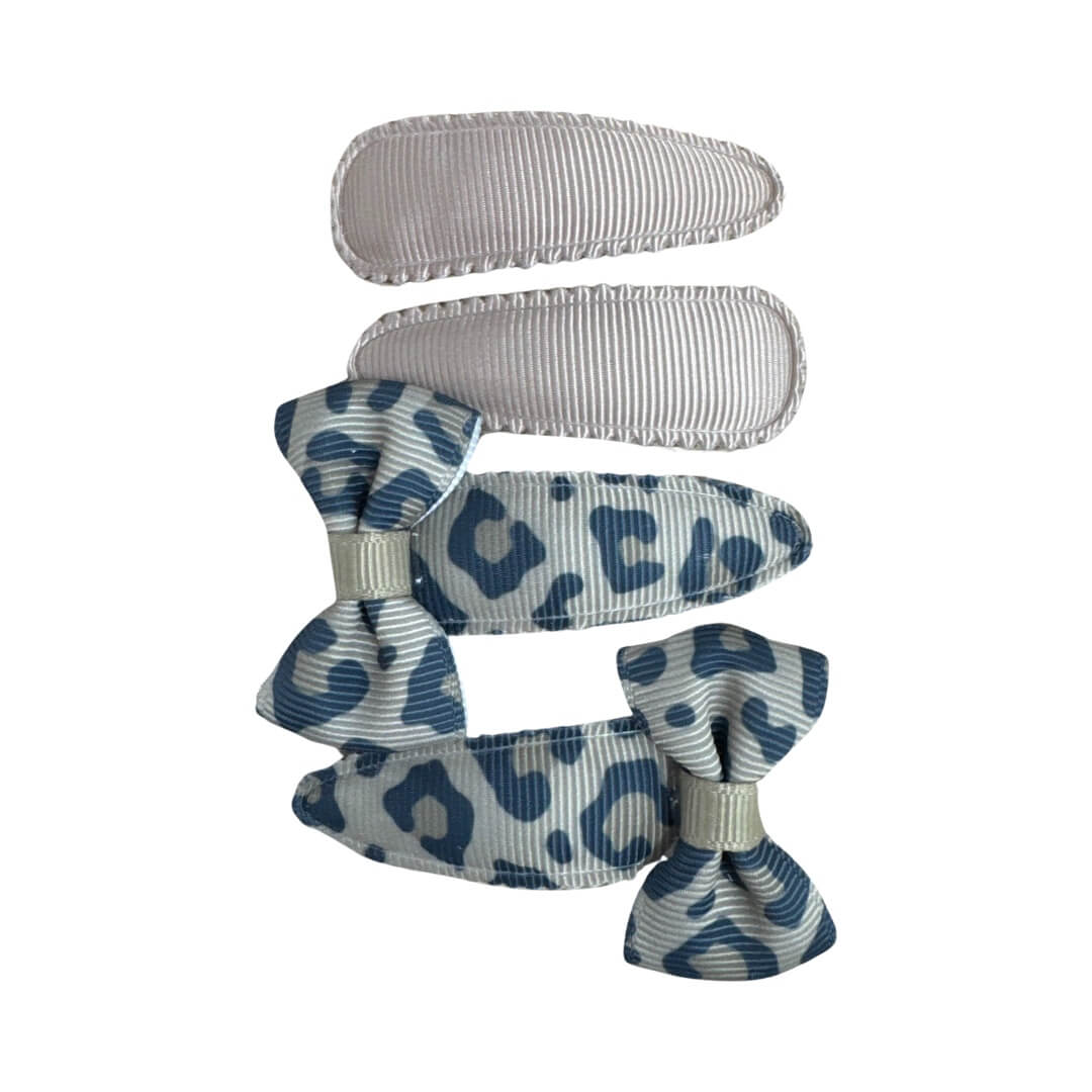Épingles à cheveux : coton/beige (clic-clac 5cm)