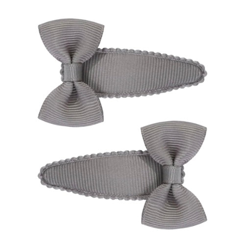 Haarspeldjes: Grijs met strikjes (klik klak 5cm)