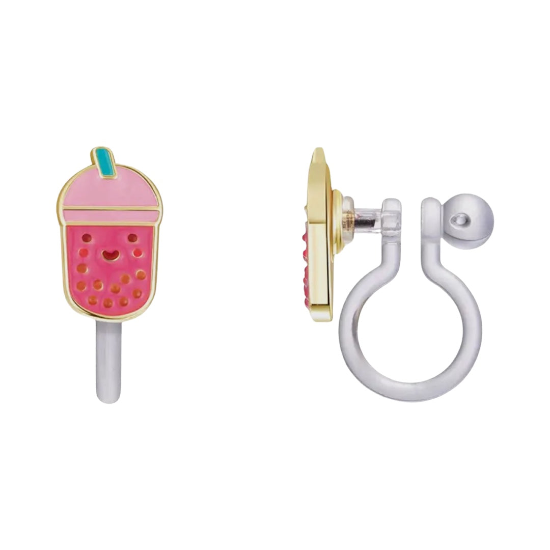 Pendientes de clip: Boba Tea