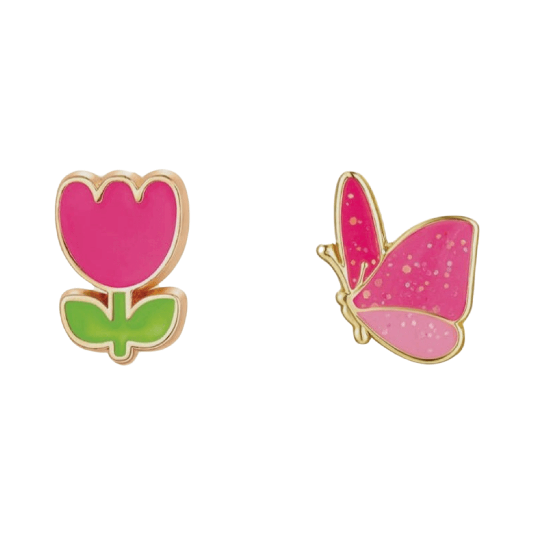Pendientes infantiles hipoalergénicos: Mariposa y tulipán