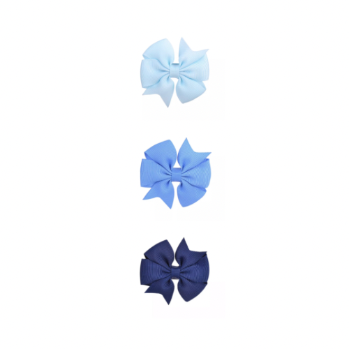 Haarspeldjes: 3 Strikjes blauw Mila