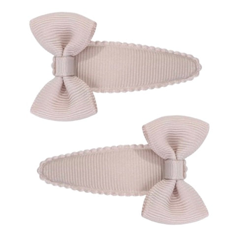 Haarspeldjes: Taupe met strikjes (klik klak 5cm)