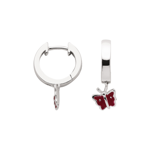 Pendientes infantiles de plata: Criollos con mariposa colgante