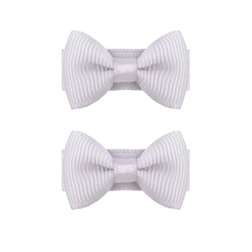 Haarspeldjes: Strikjes baby grijs (klik klak 3cm)