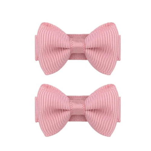 Haarspeldjes: Strikjes baby oud roze (klik klak 3cm)