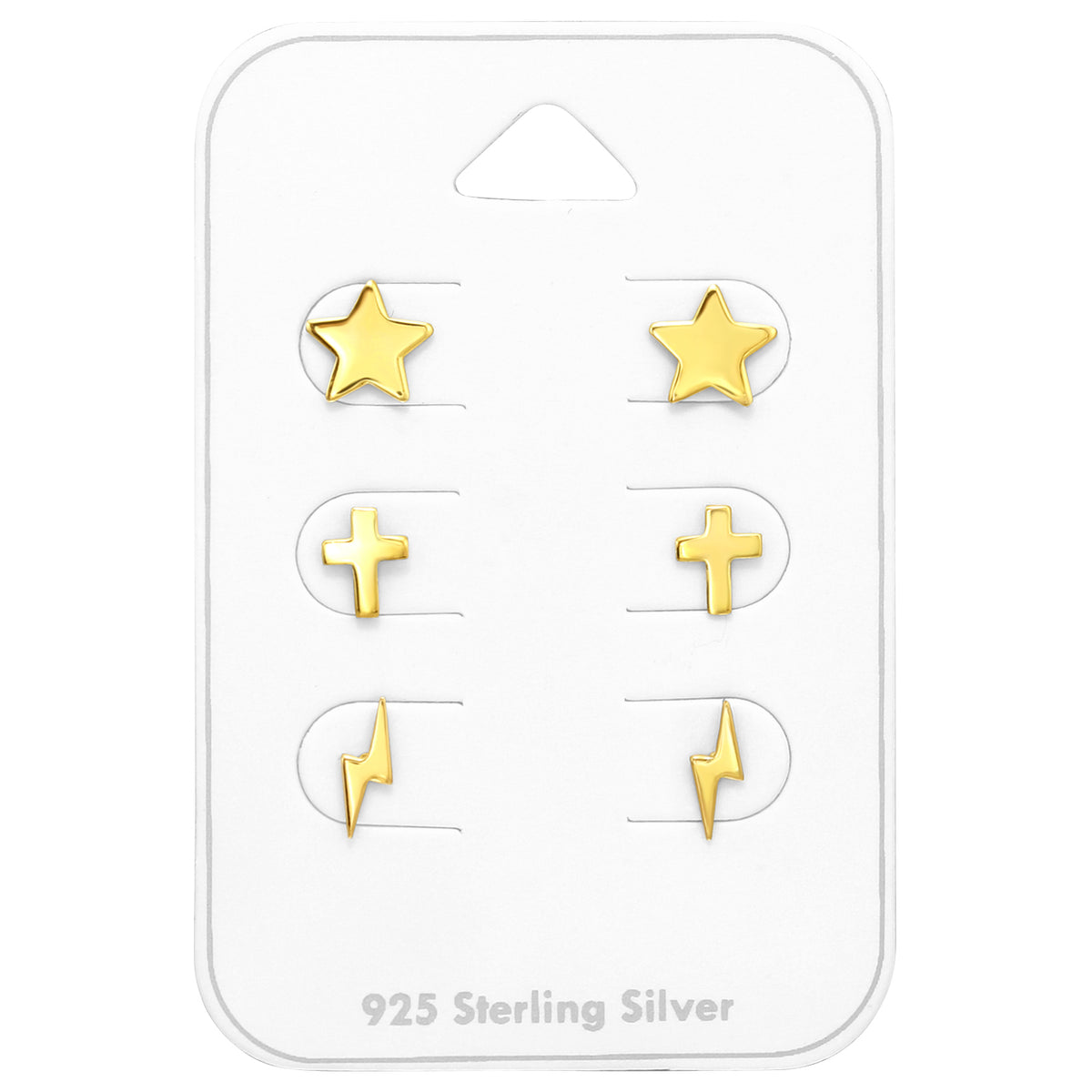 Sëlwer Kanner Ouerréng: Blëtz/Stär/Kräiz (Sets) Gold