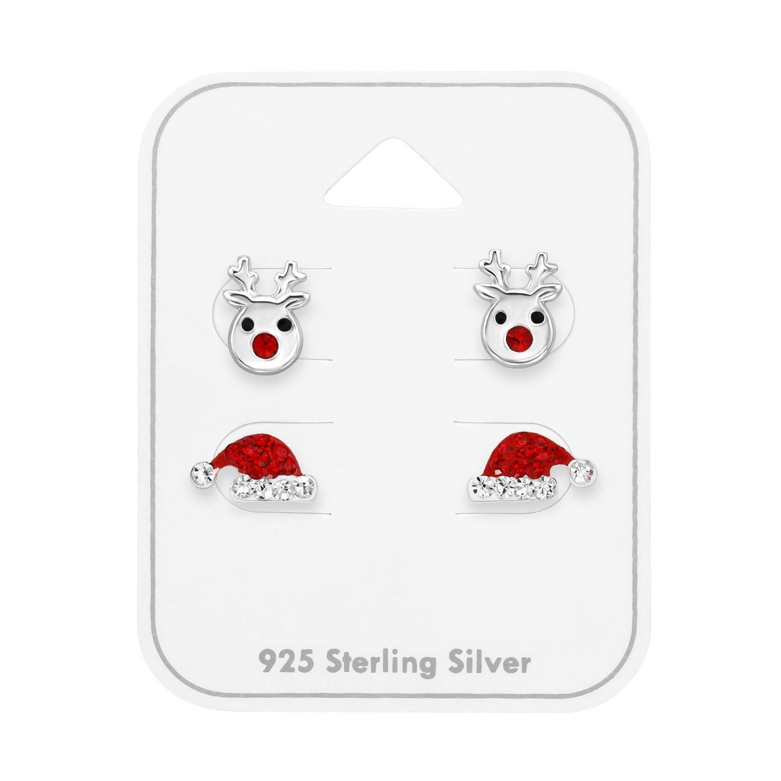 Silberne Kinder-Ohrringe: Weihnachts-Duo Glitzer