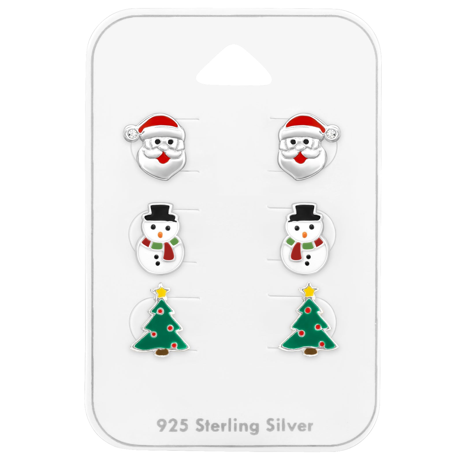 Silberne Kinder-Ohrringe: Weihnachten 7 (Sets)