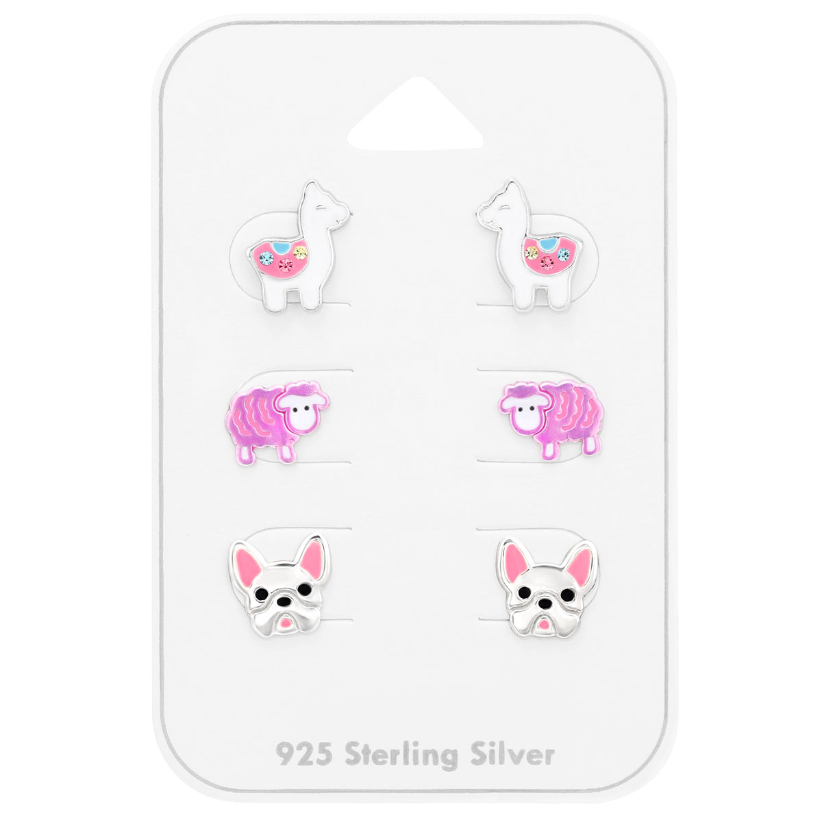 Silberne Kinder-Ohrringe: Fantasy Pink (Sets)