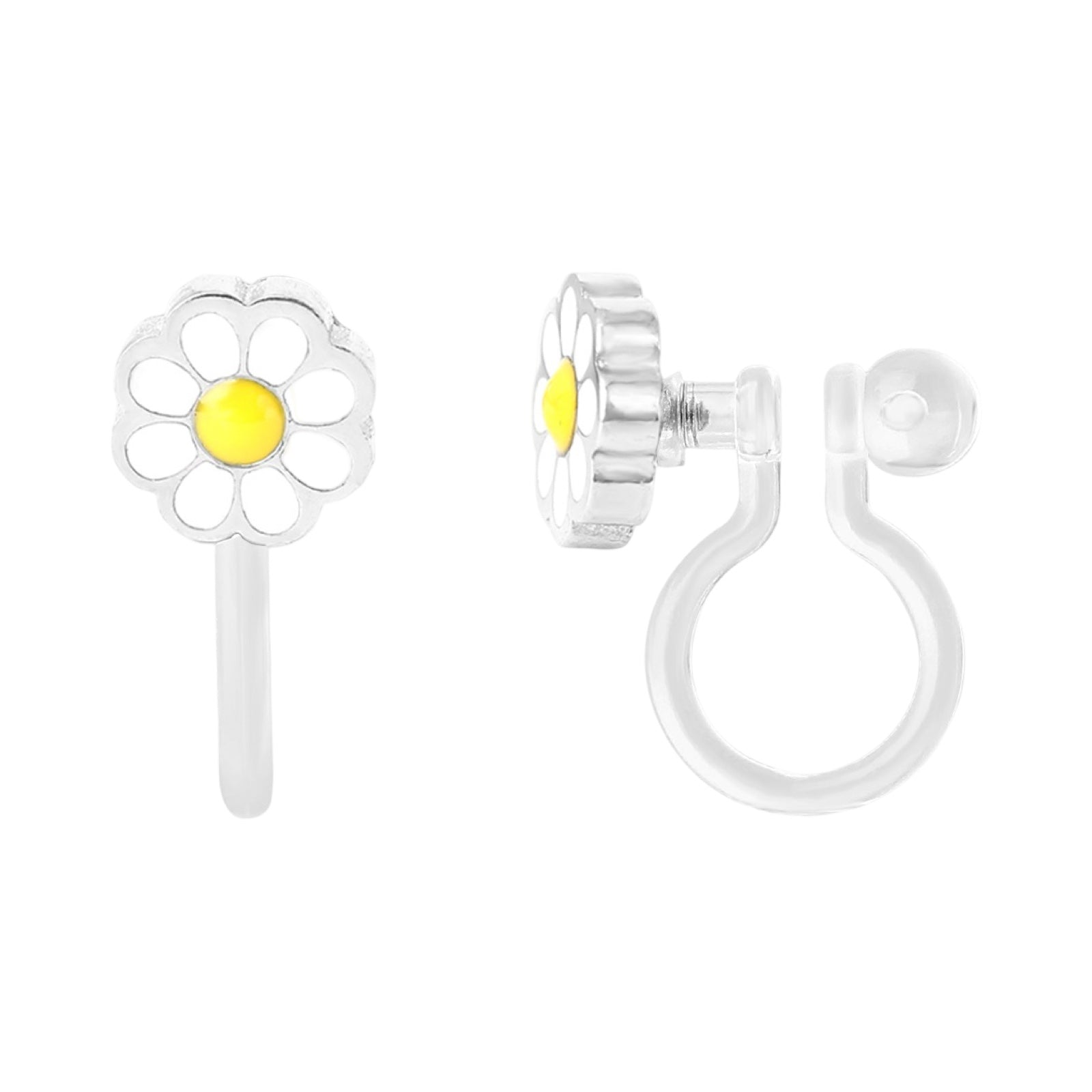 Clip earrings: Daisies yellow (clip-on)