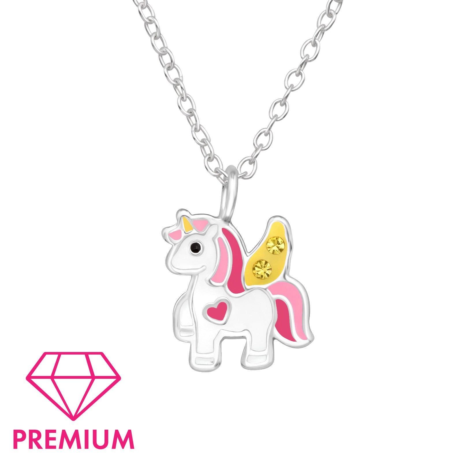 Collier en argent pour enfants Premium : Licorne