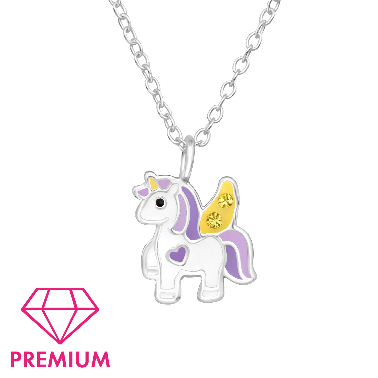 Collier pour enfants en argent : Licorne