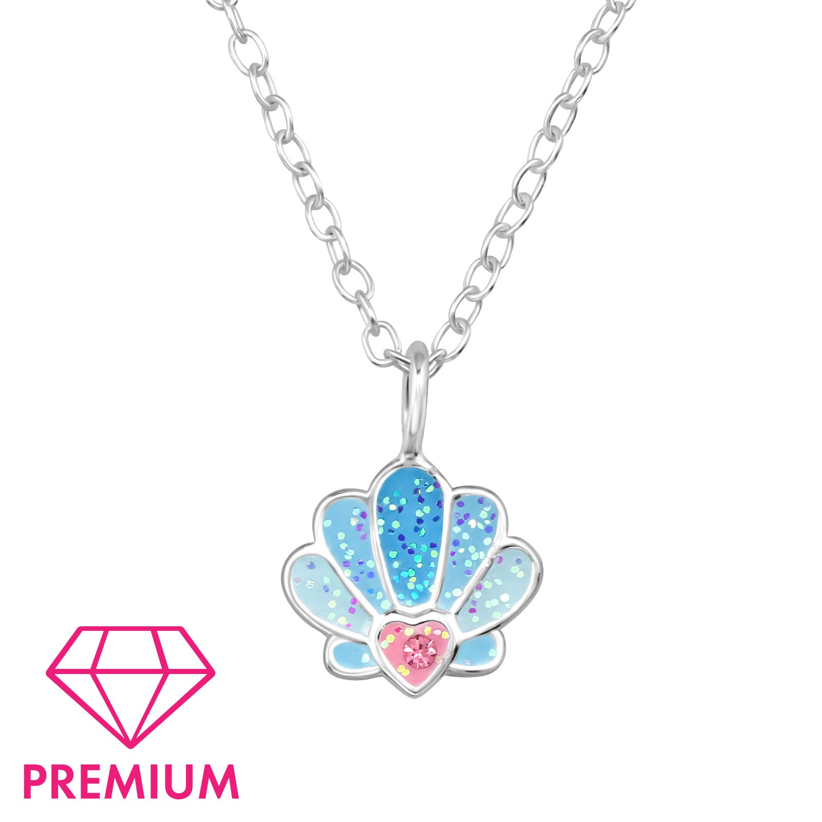 Collier pour enfants en argent Premium : Coquillages