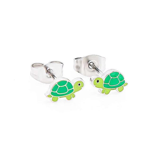 Hypoallergeen kinderoorbellen: Groene schildpadjes