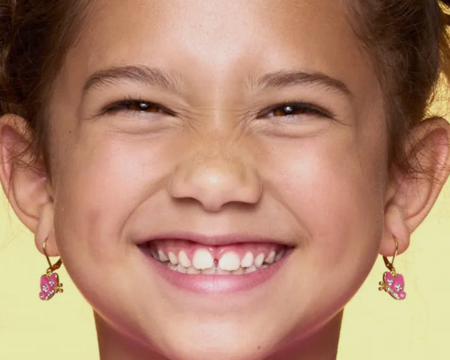 Hypoallergene Ohrringe für Kinder: Brisure-Verschluss mit Schmetterling