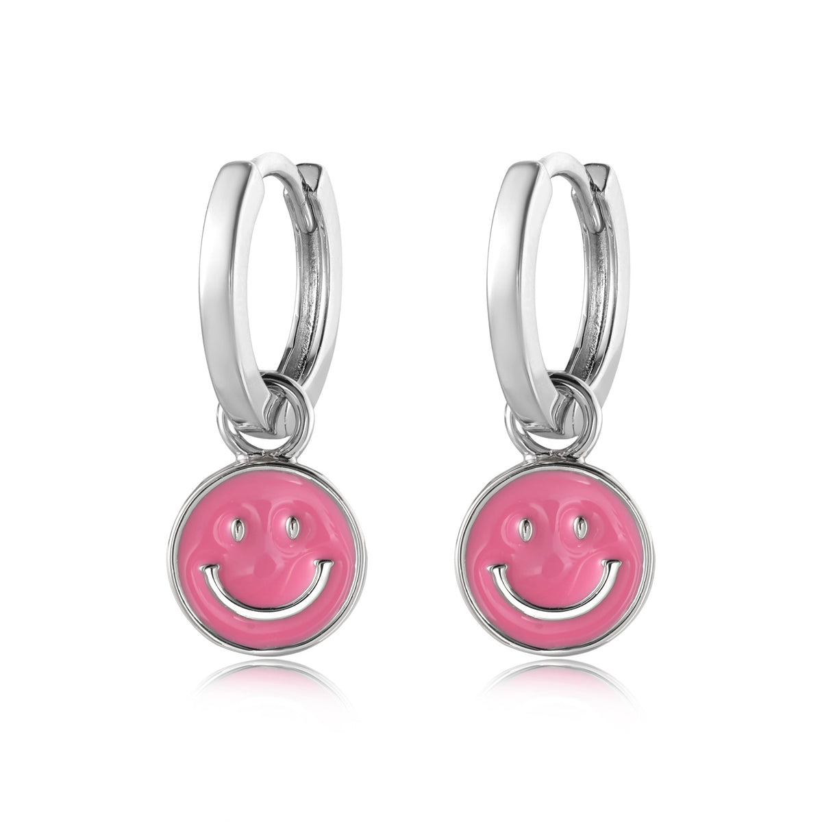 Hypoallergeen kinderoorbellen: Roze smiley (creolen)
