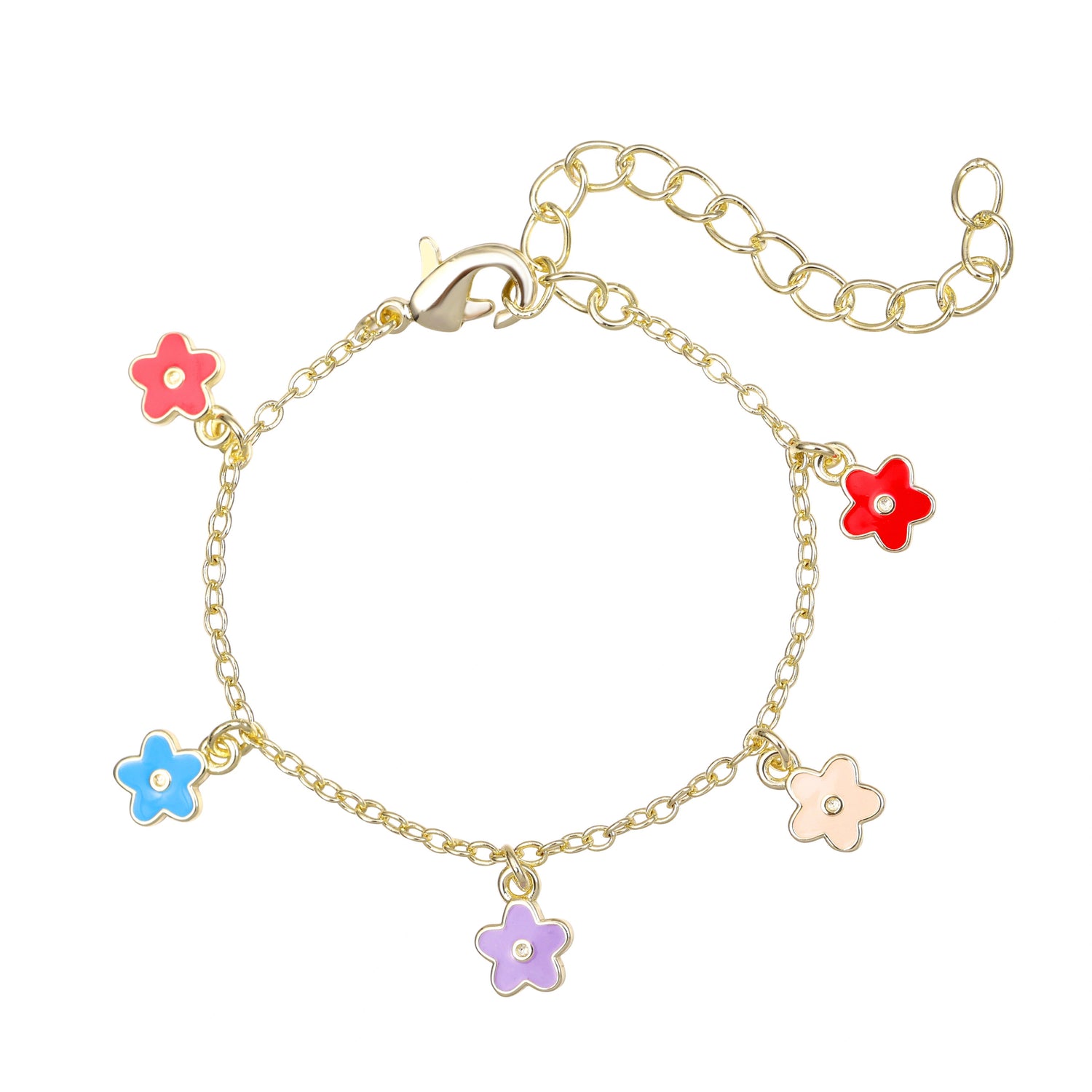 Kinderarmband: Hypoallergene Blumen (12K Gold)