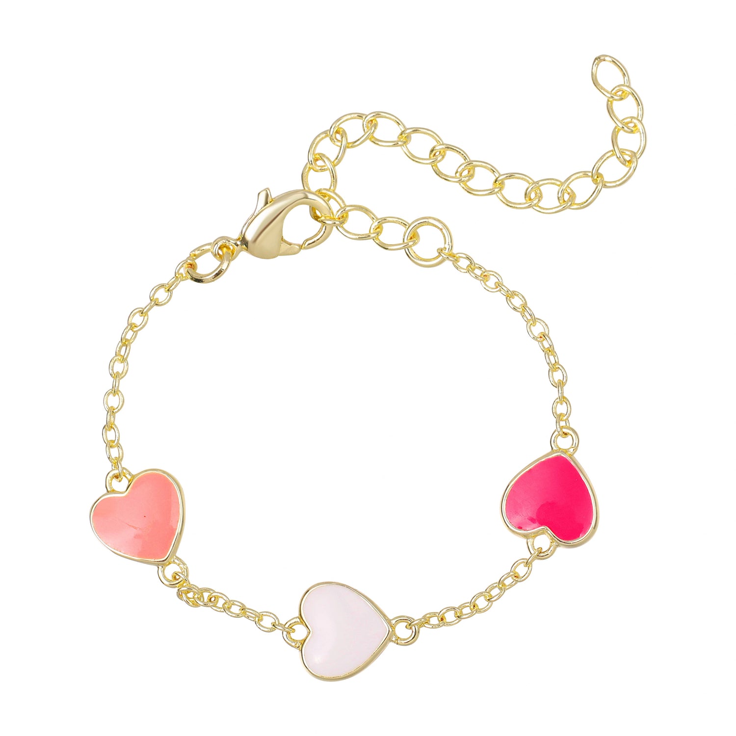 Kinderarmband: Hypoallergene Hearts 3 (12K Gold)