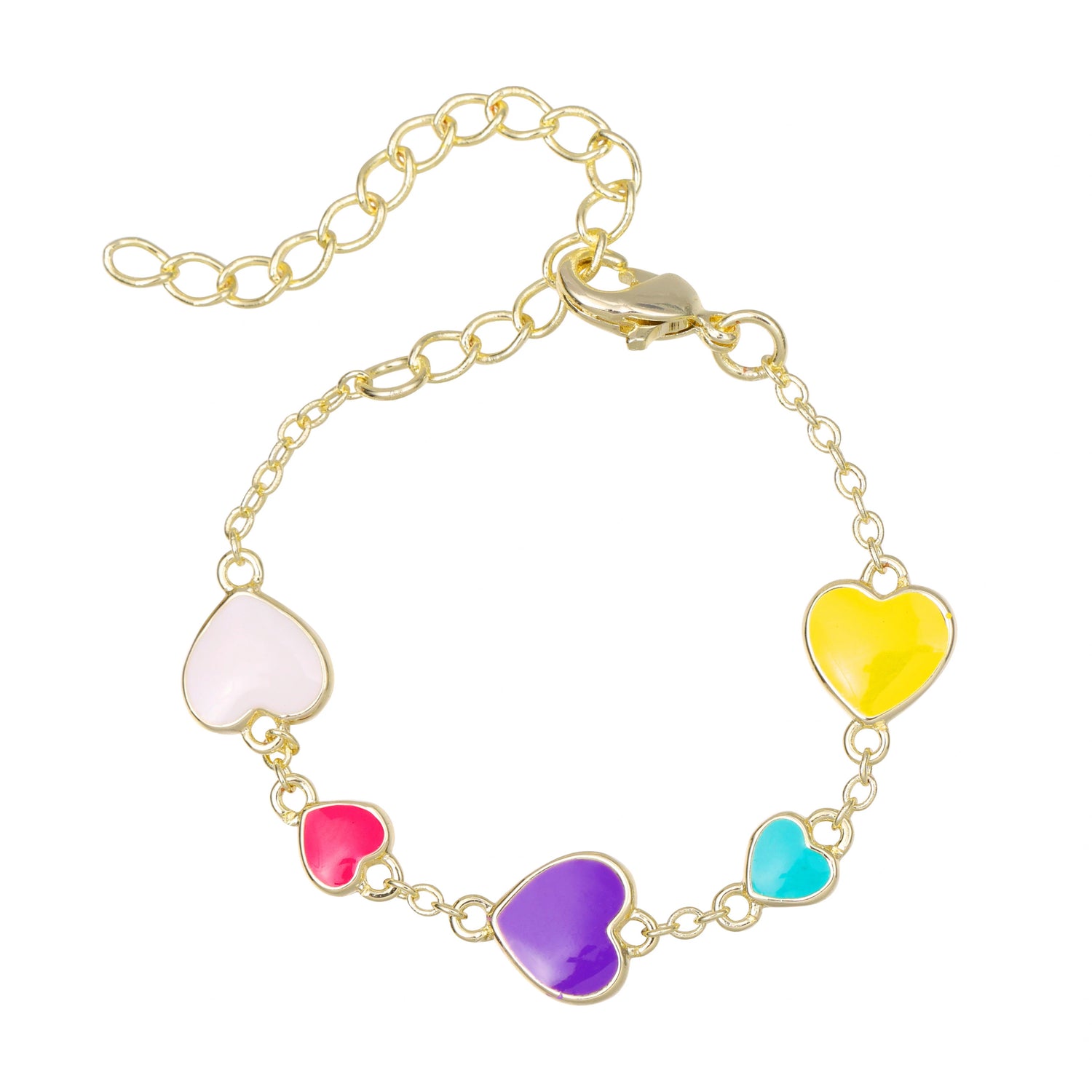Kinderarmband: Hypoallergene Herzmischung (12K Gold)