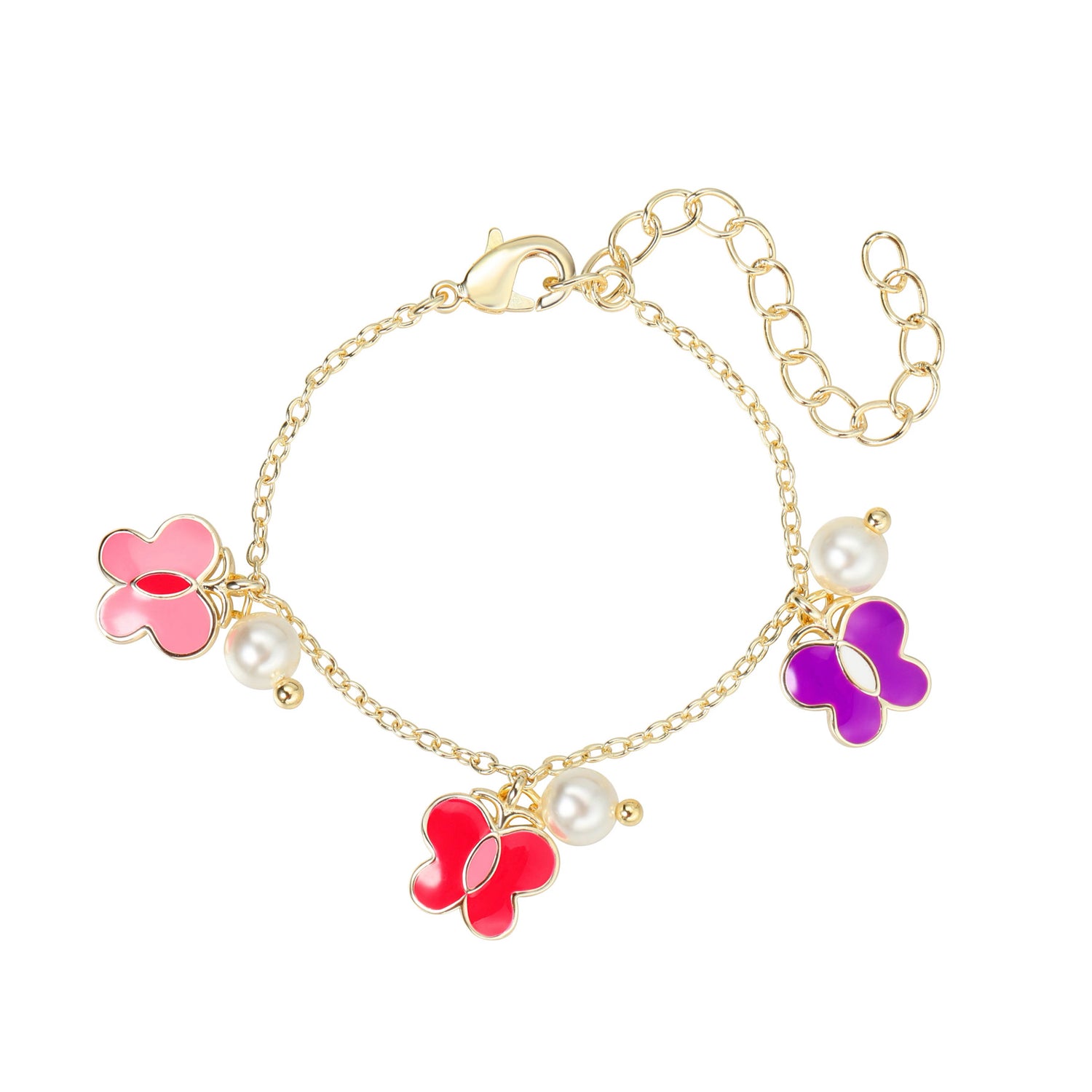 Kinderarmband: Hypoallergene Schmetterlinge (12K Gold)