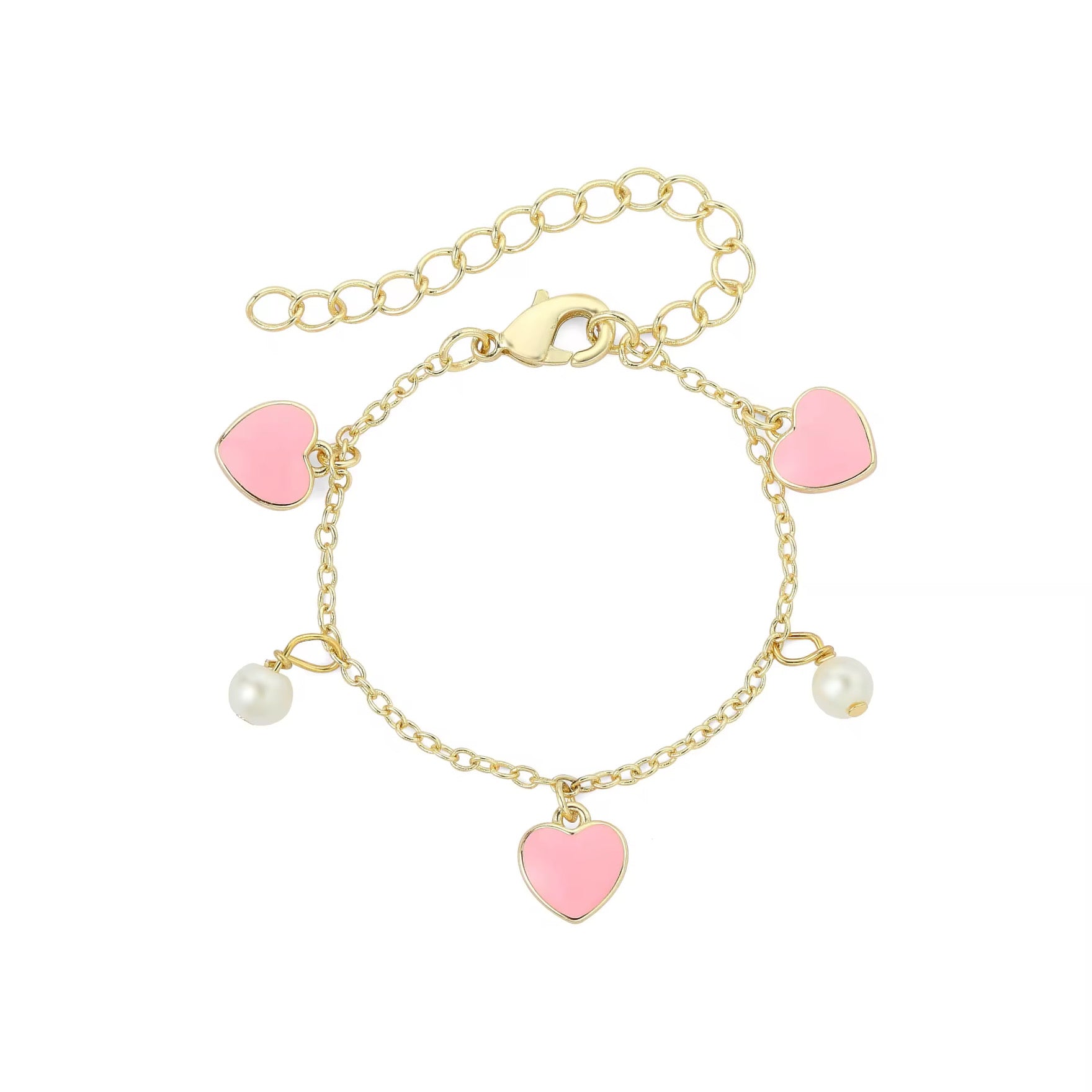 Bracelet pour enfants : Coeurs hypoallergéniques (or 12K)