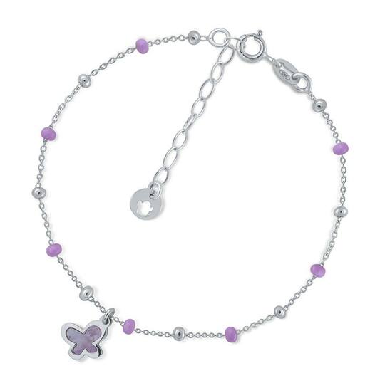 Armbandje Lapetra: Vlinder parelmoer (zilveren)