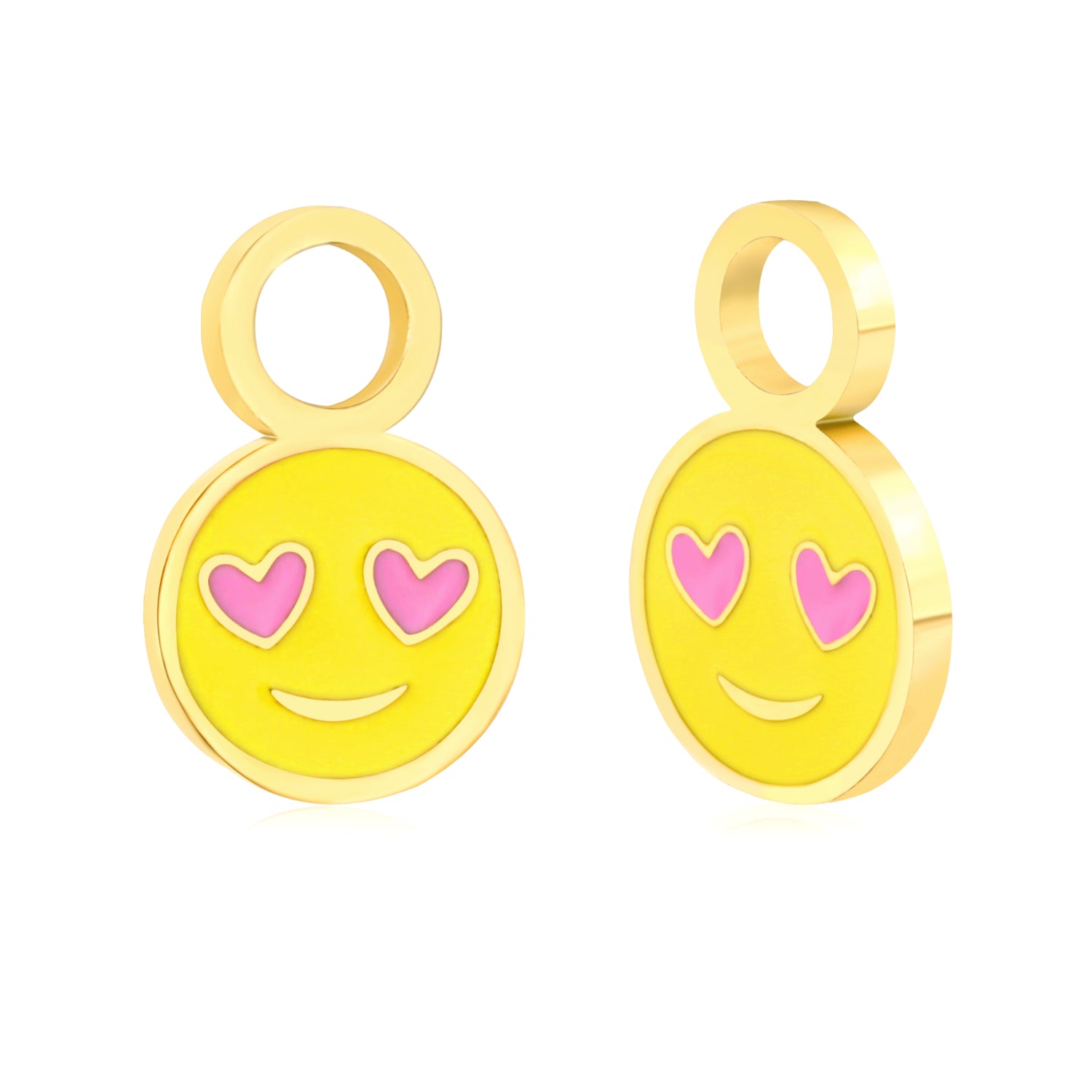 Hypoallergeen kinderoorbellen: Smiley geel Losse bedeltjes (creolen)