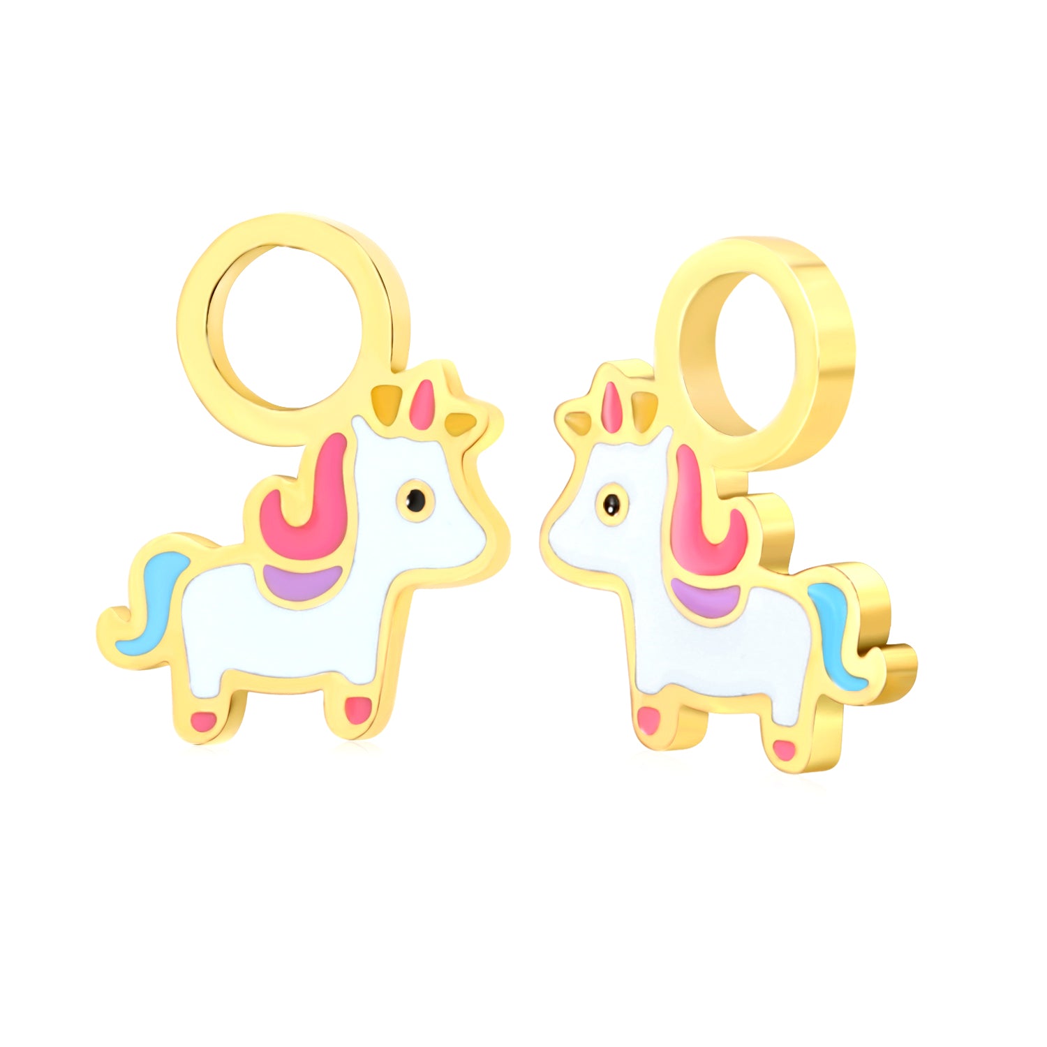 Hypoallergeen kinderoorbellen: Eenhoorn Losse bedeltjes (creolen)