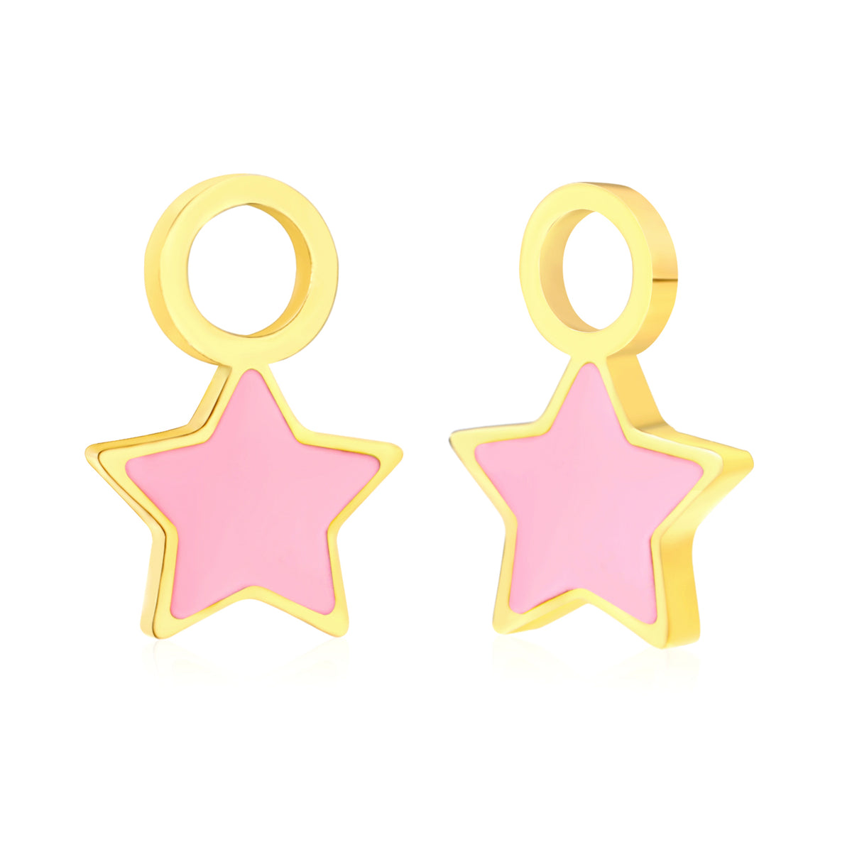 Hypoallergene Ohrringe für Kinder: Sterne rosa Loose Charms (Creolen)