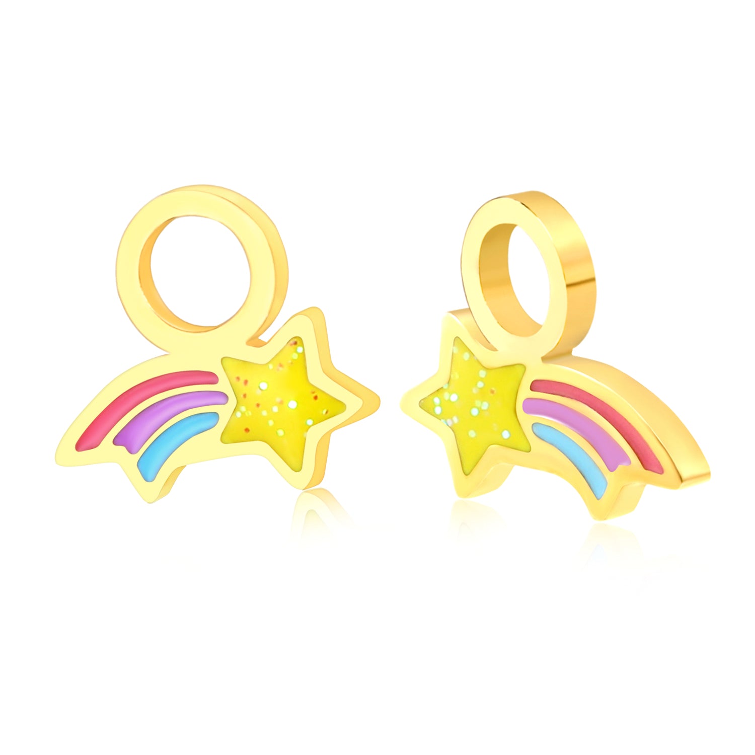 Hypoallergeen kinderoorbellen: Vallende ster Losse bedeltjes (creolen)