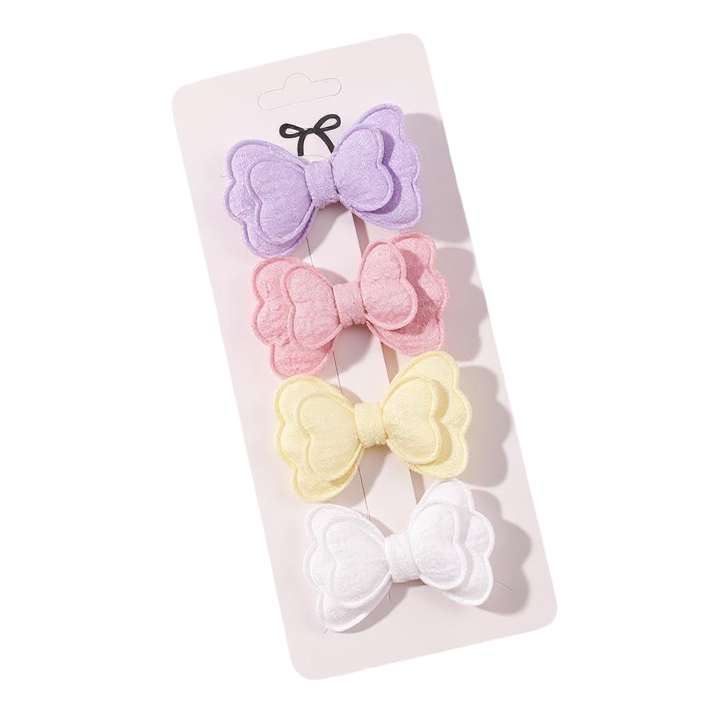 Hairpins: Set of hair bows pastel