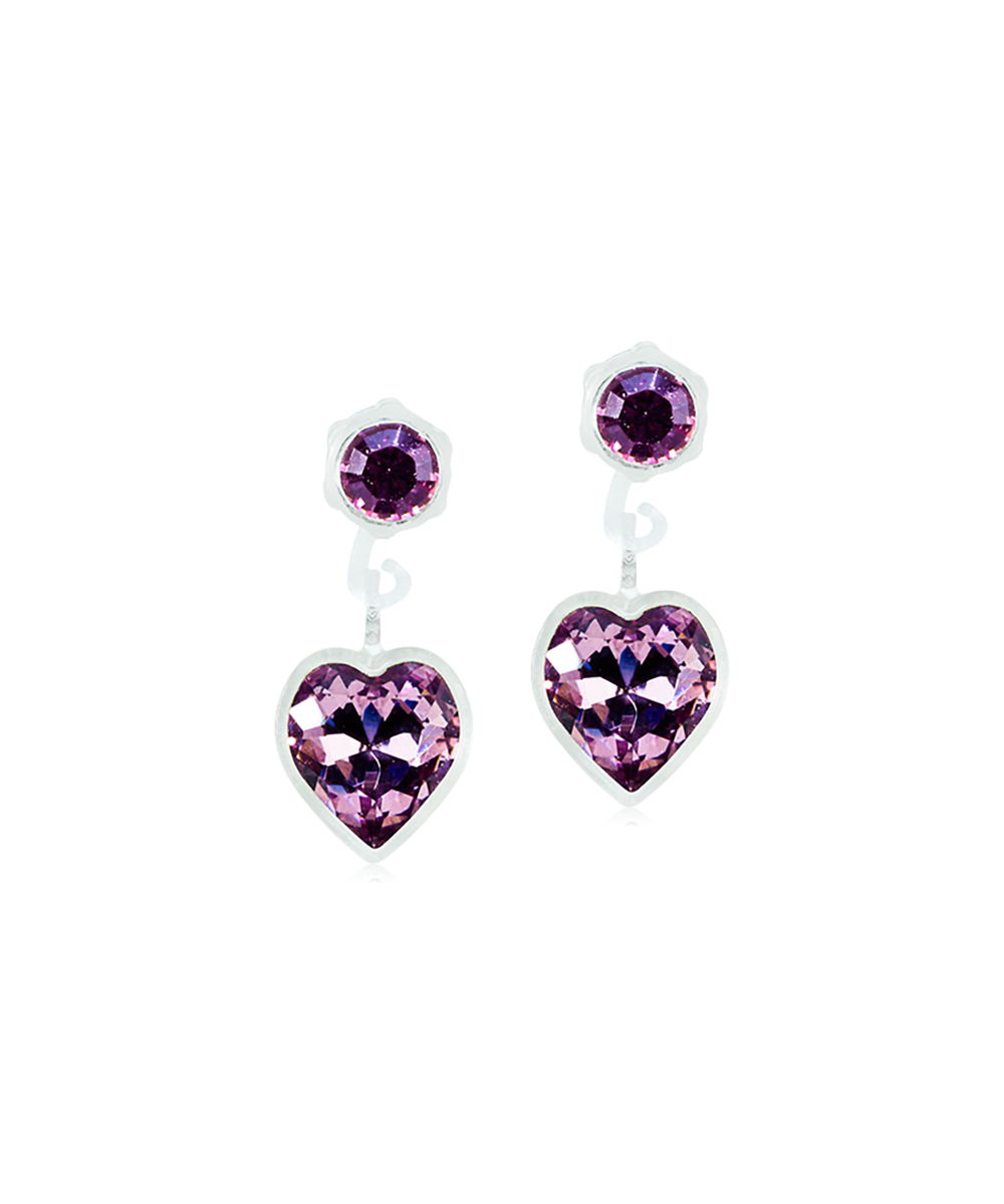 Blomdahl kinderoorbellen hartjes Crystal Light amethyst – Medical Plastic