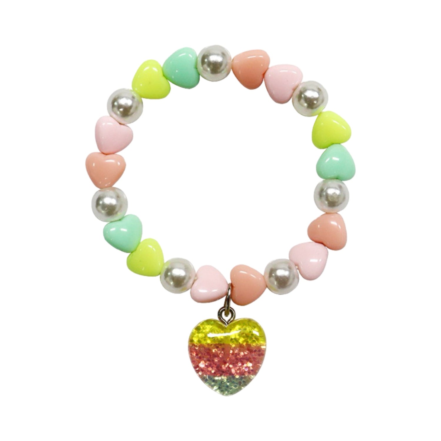 Pulsera: Corazón de colores