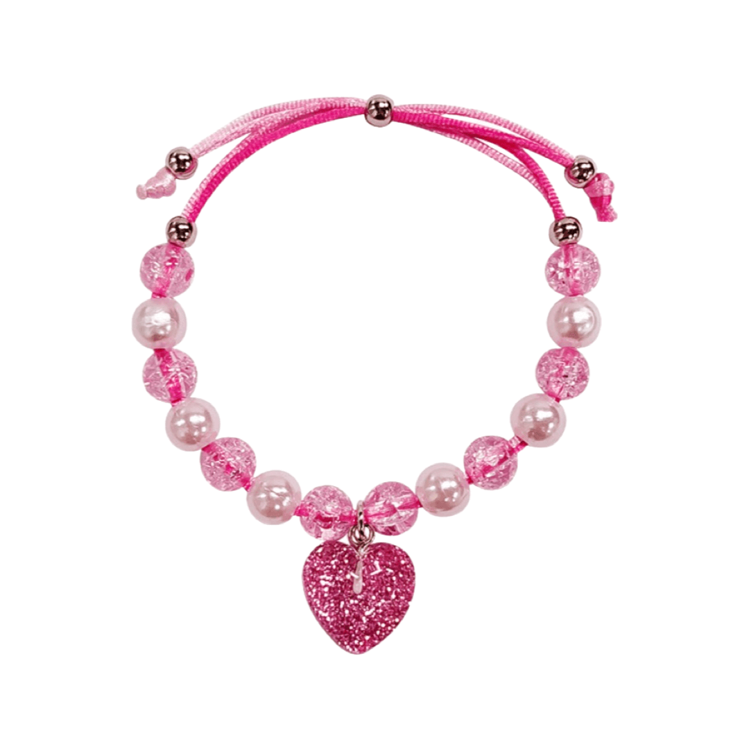 Armbandje: Roze hartje