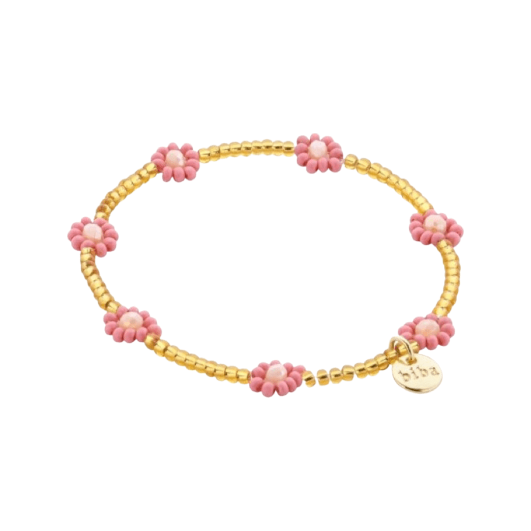 Armbandjes Biba bloemetjes Roze/paars